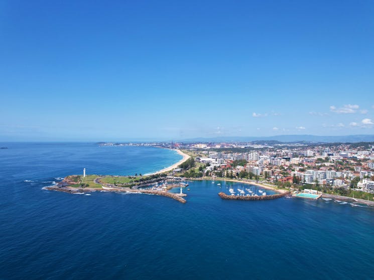 An aerial photo of Wollongong City Coastline