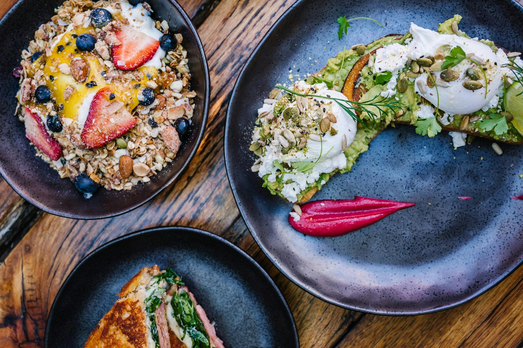 Smashed Avocado, monkeys muesli & porky pig toastie