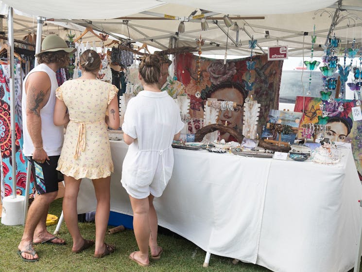 Lennox Community Market stall with customers