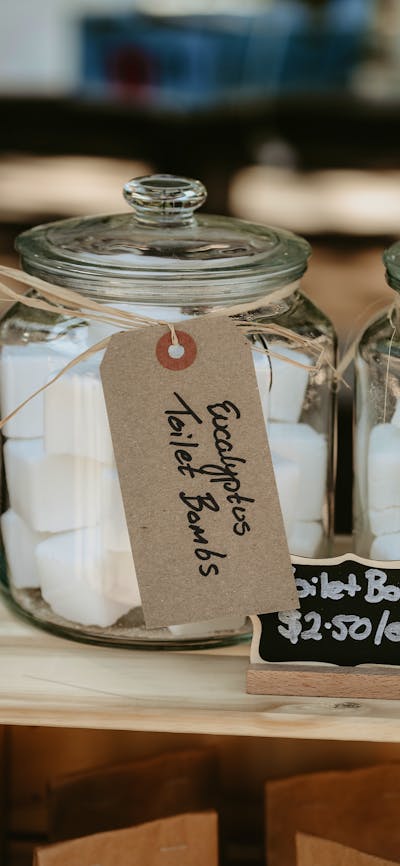 Image of toilet bombs, made by Braidwood Botanicals