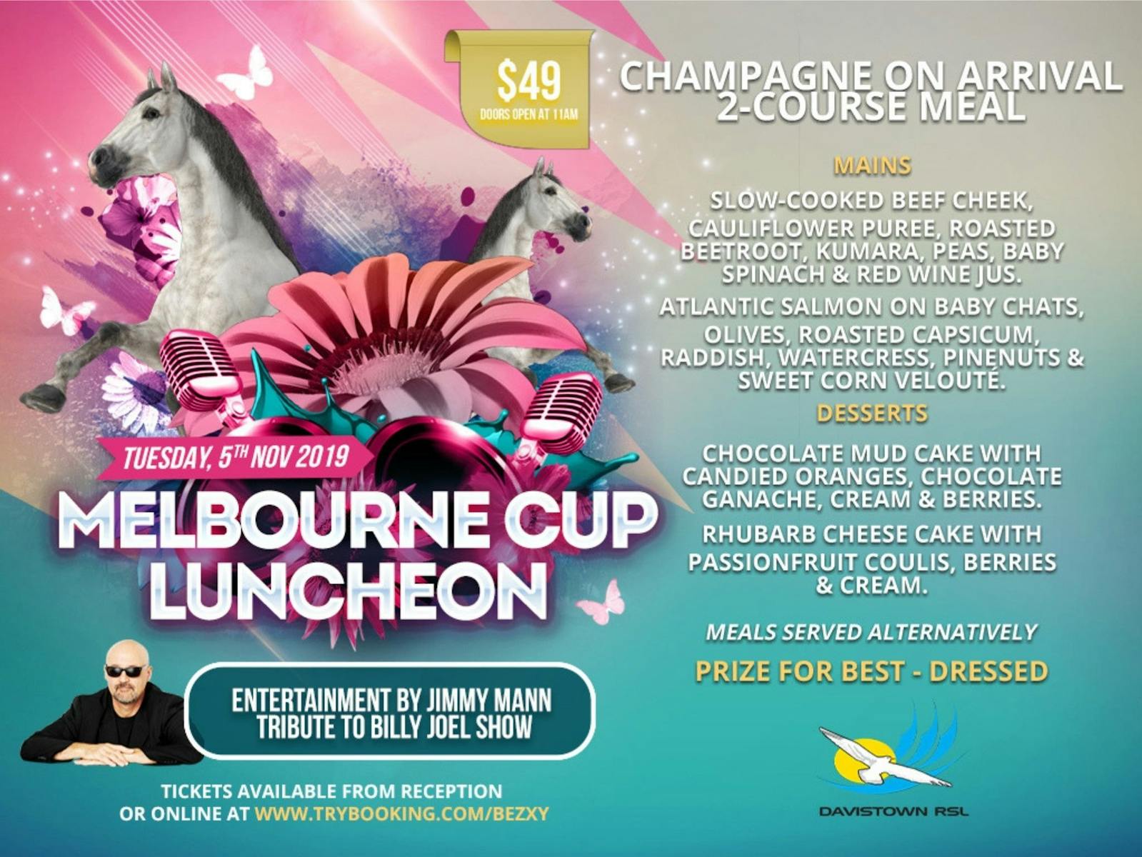 Image for Melbourne Cup Luncheon - Billy Joel Tribute Show