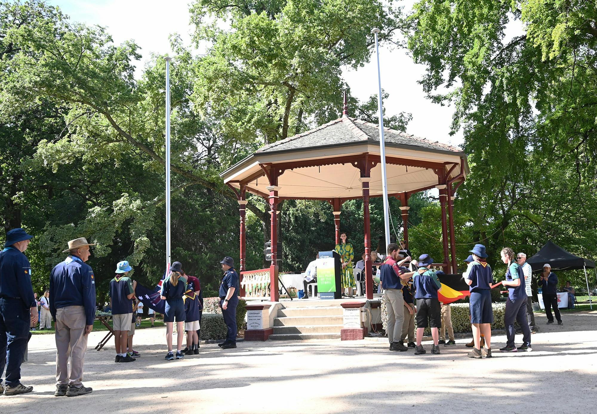 Scouts raise the flag on Australia Day