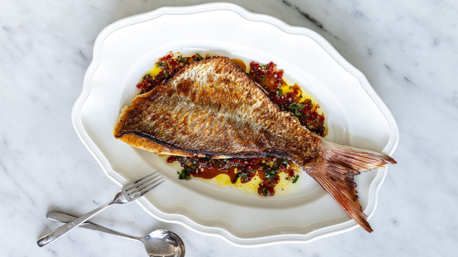 Institut Polaire Snapper with sauce vierge