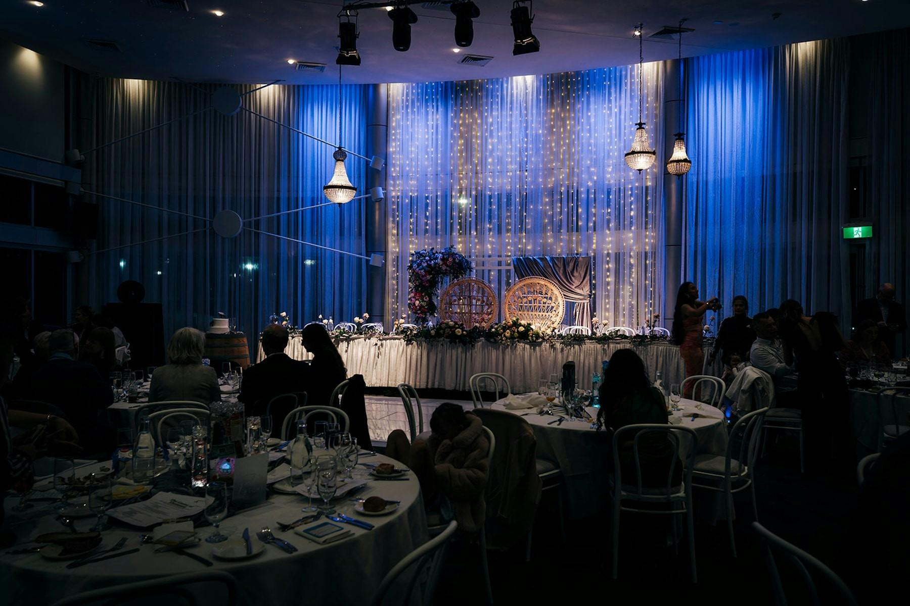 CityBeach Wedding set up by night