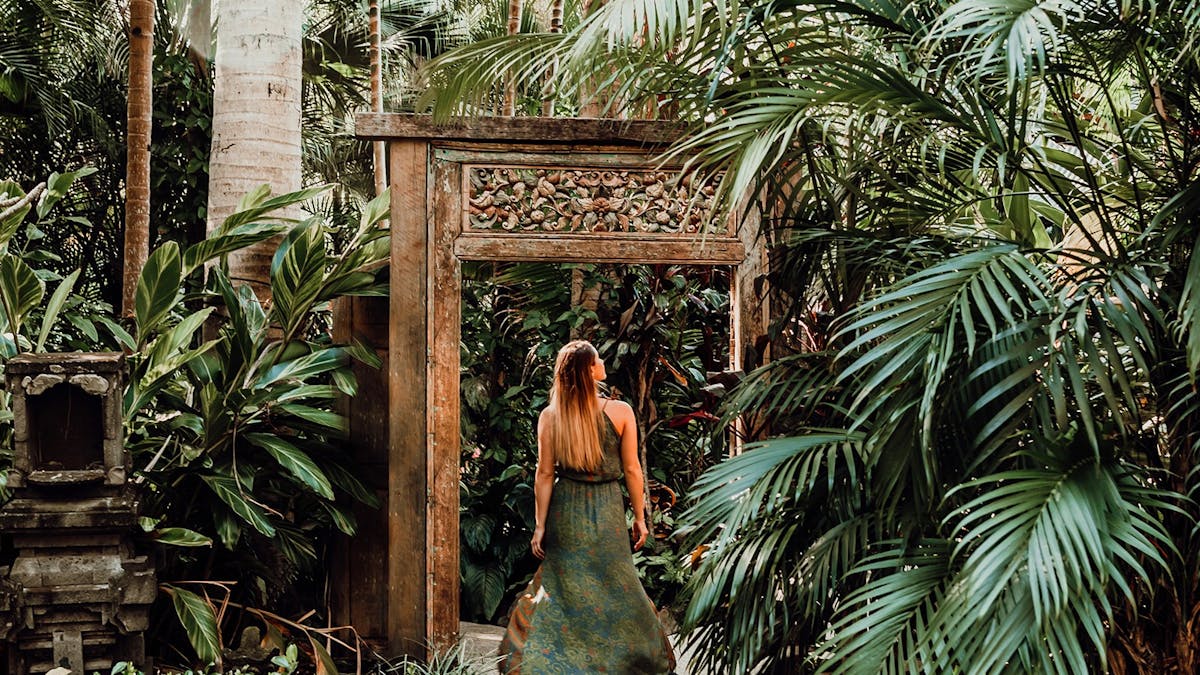 Gateway between guests relaxation gardens and day spa village at ikatan Spa Noosa