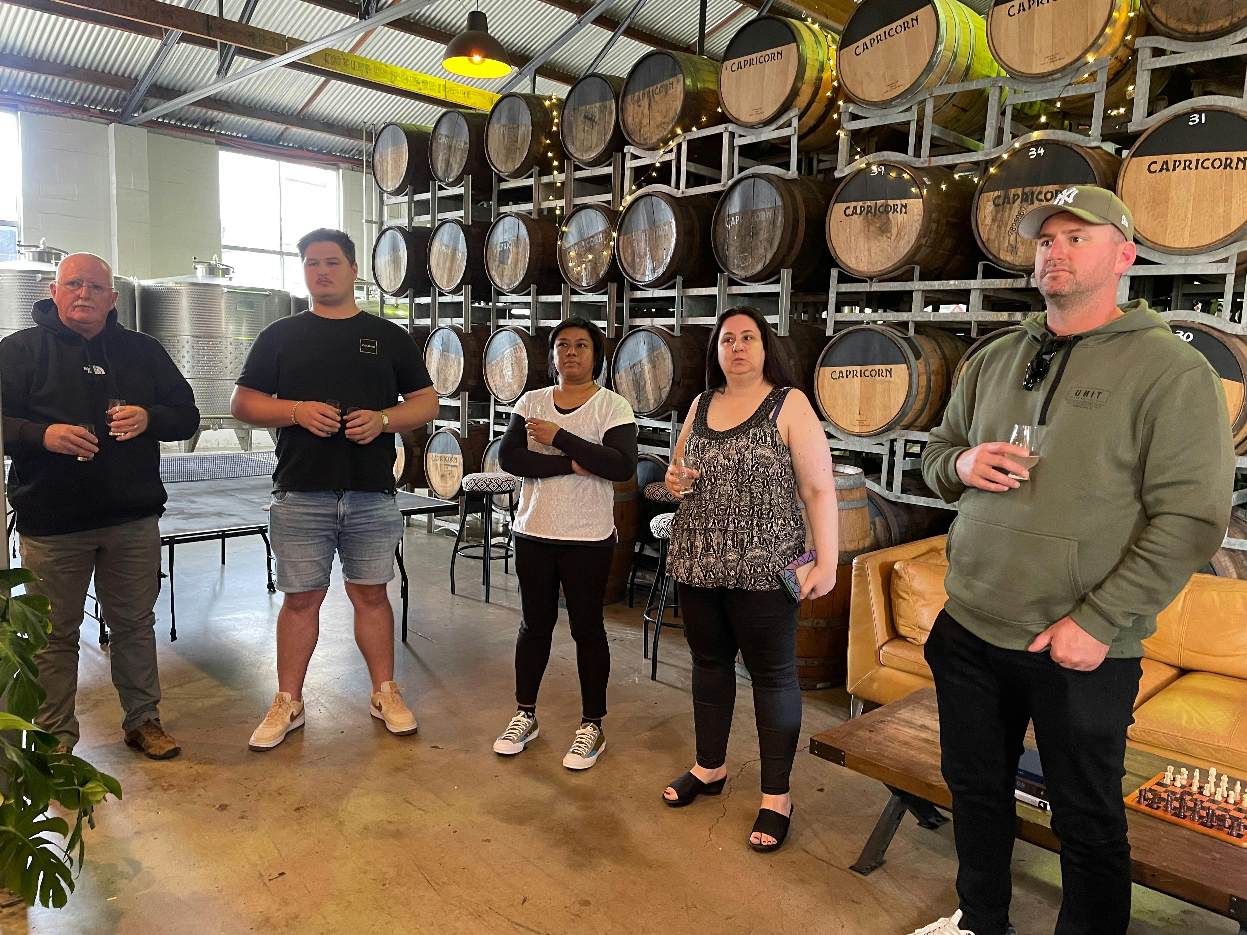 A thorough behind the scenes tour at Capricorn Distillery