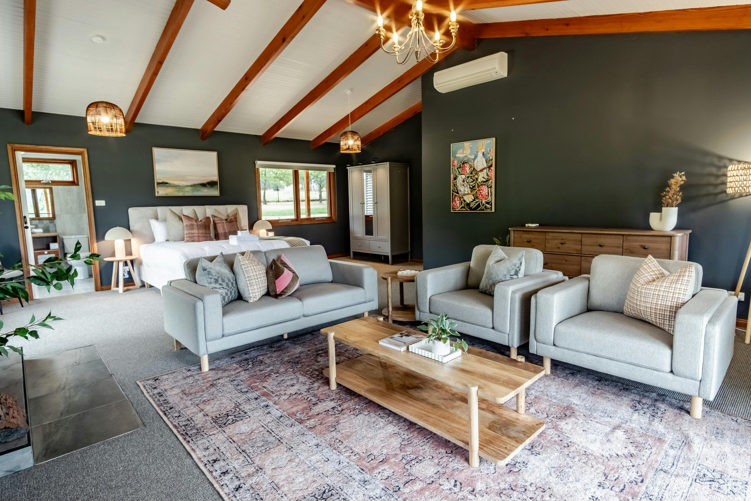 Master bedroom at Buffalo Bliss with Alpine Valley Getaways