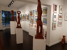 Gallery internal view. We exhibit painting and sculpture