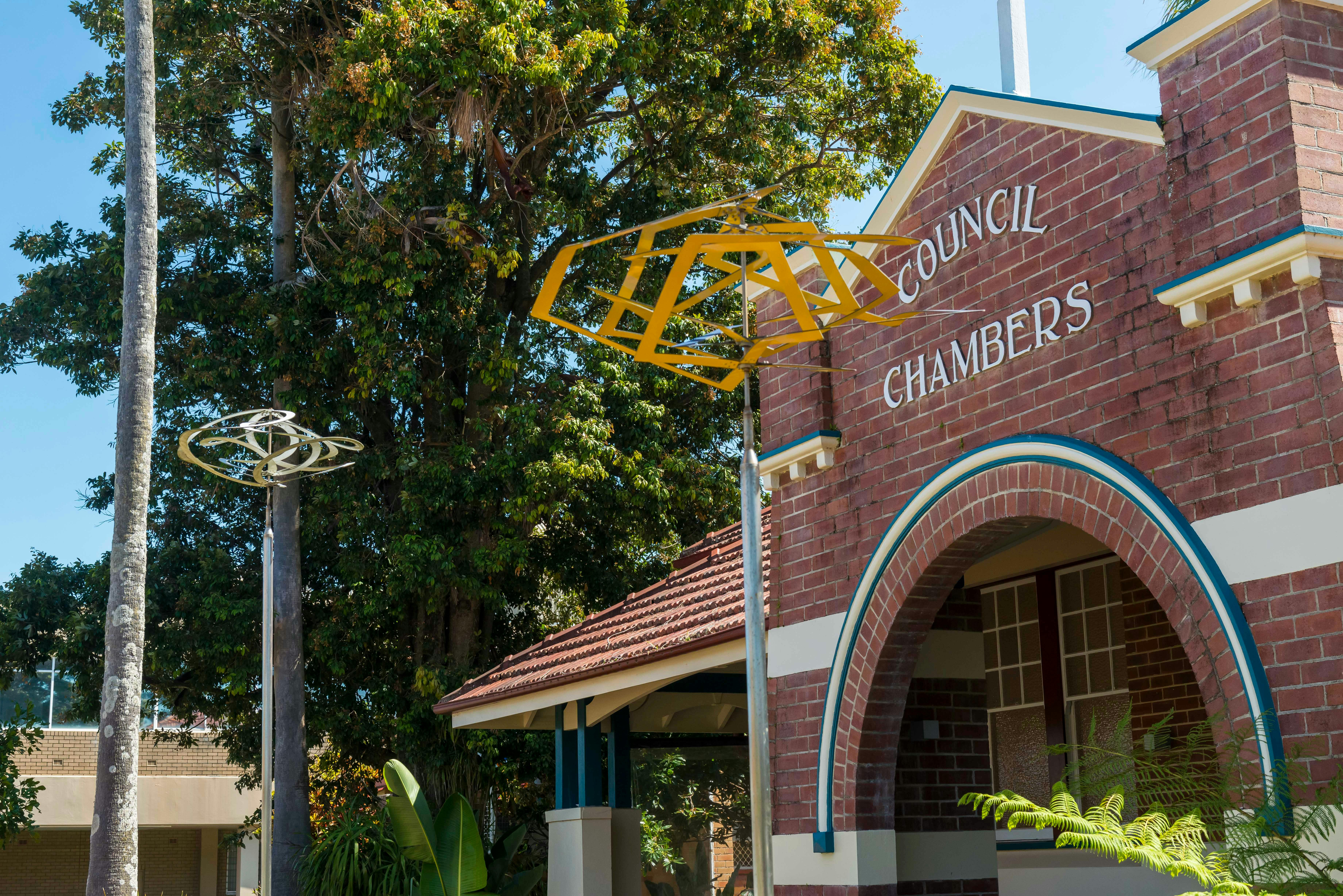 sculptures outside the gallery