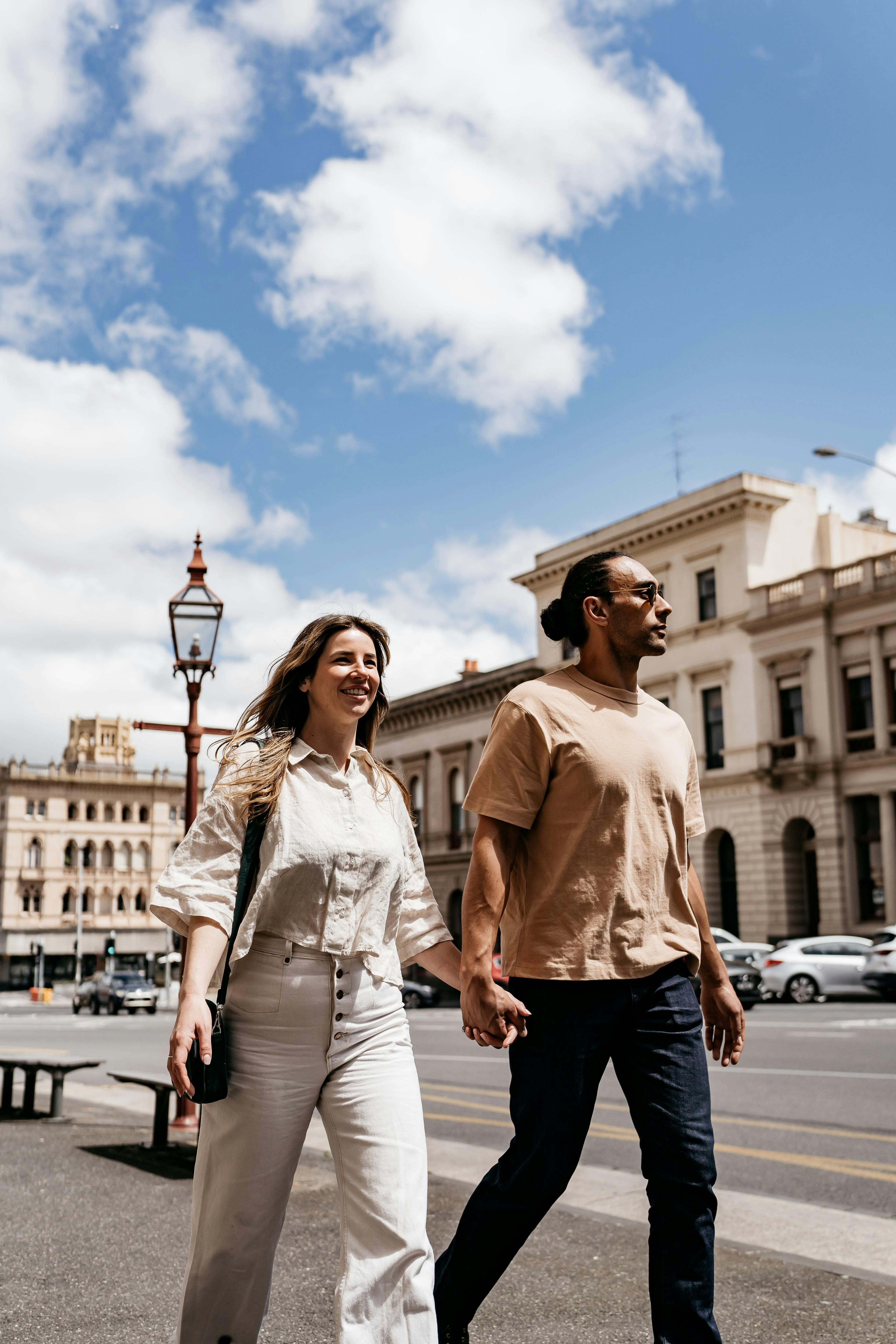 Man and Woman Walking Lydiard Street