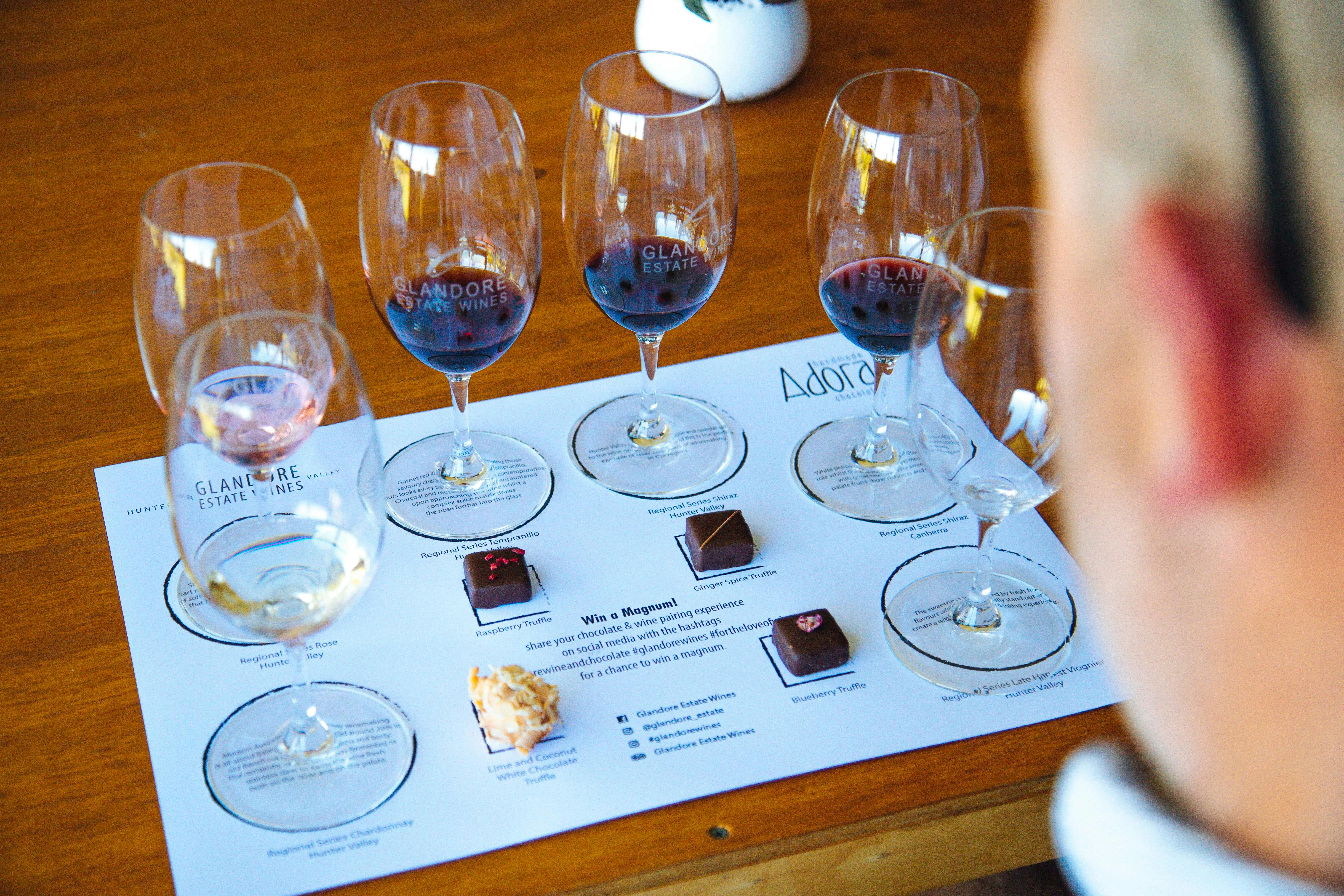 Premium wine and chocolate pairing Glandore Estate Wines