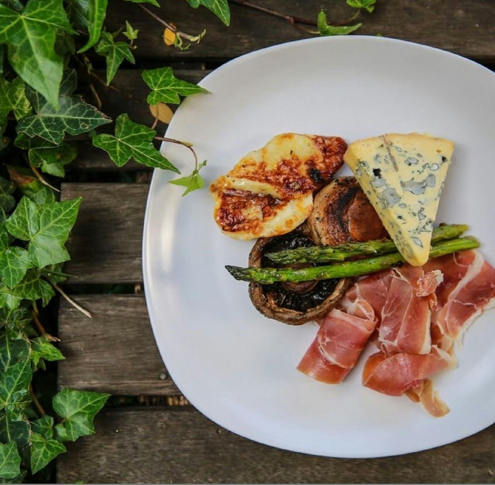 Plate serving a selection of small goods