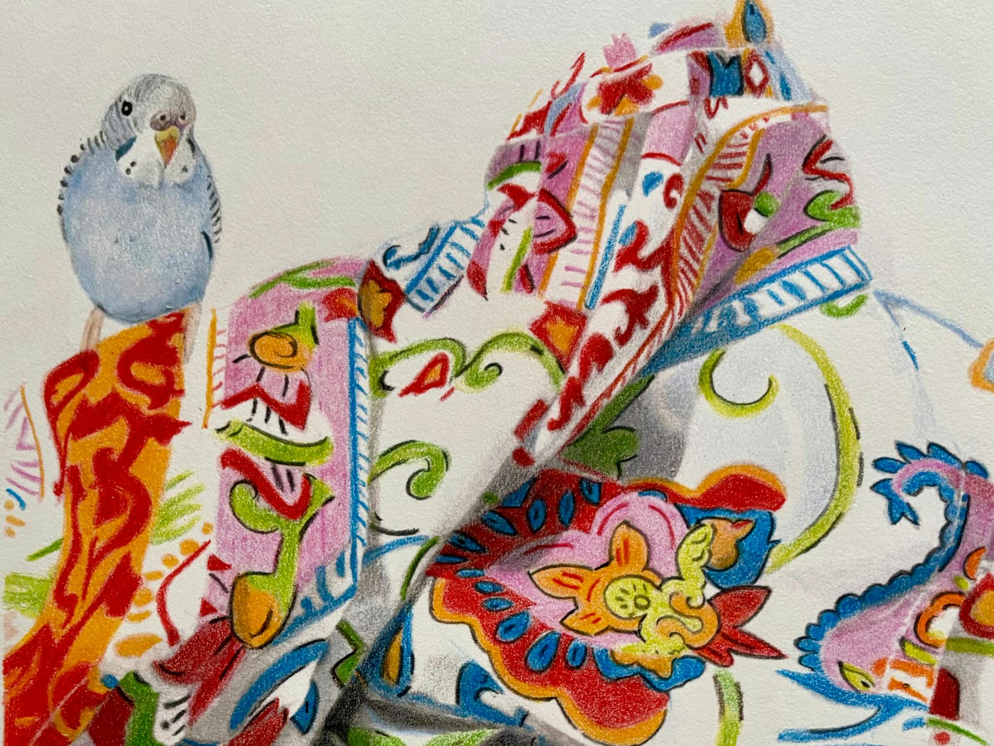 Feathers and Fabric Budgie, Lesley Ryan