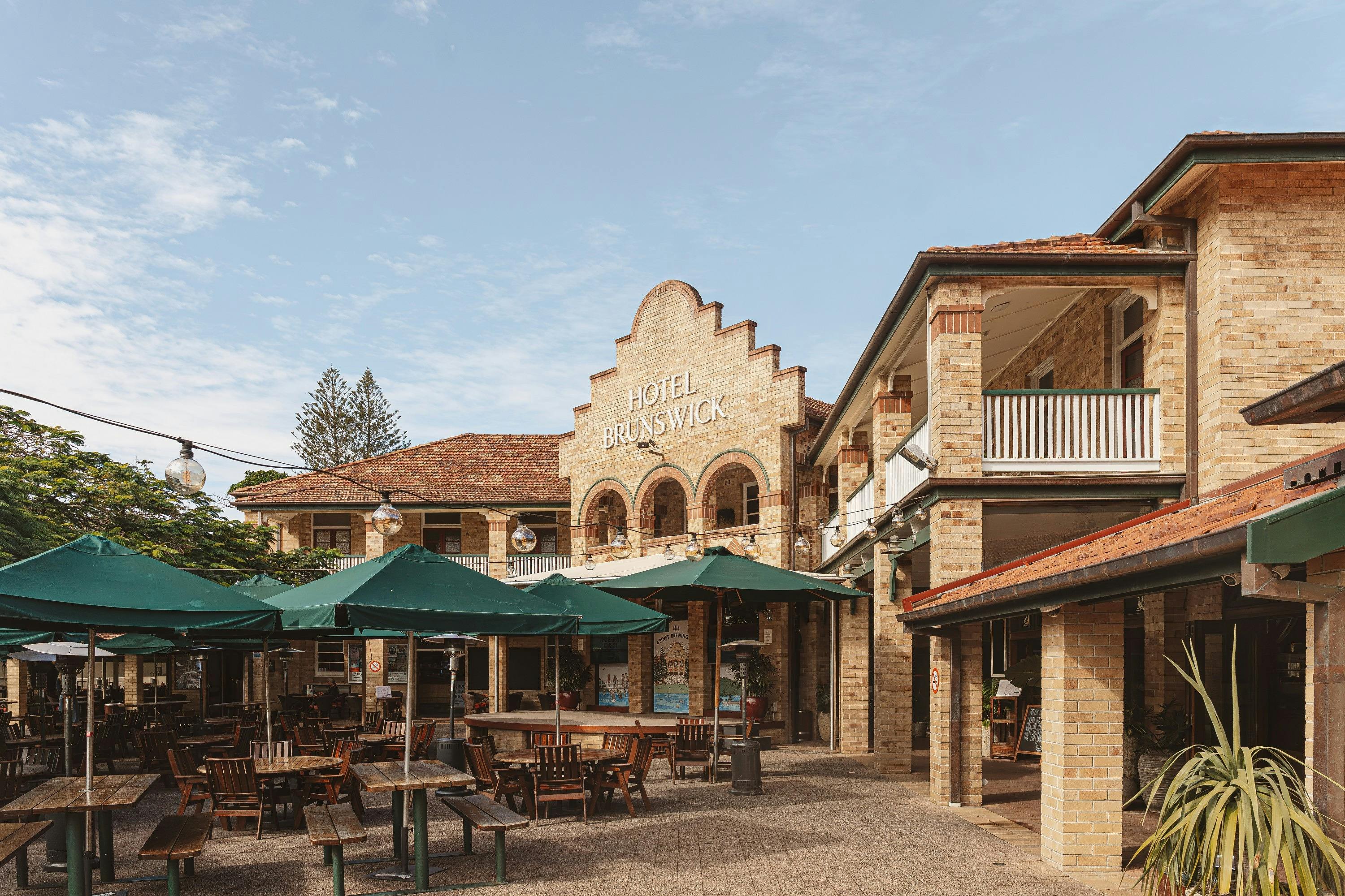 Sunny courtyard at Hotel Brunswick