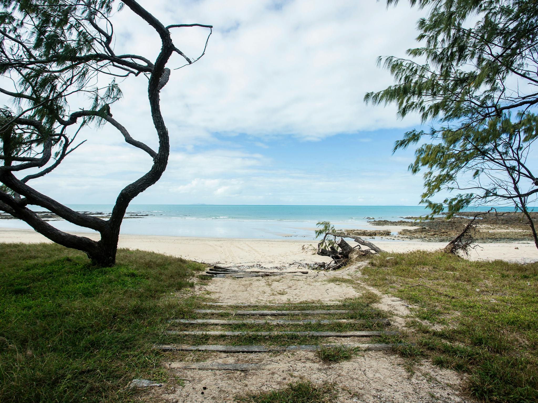 Road leading onto the beach at Cape Palmerston National Park