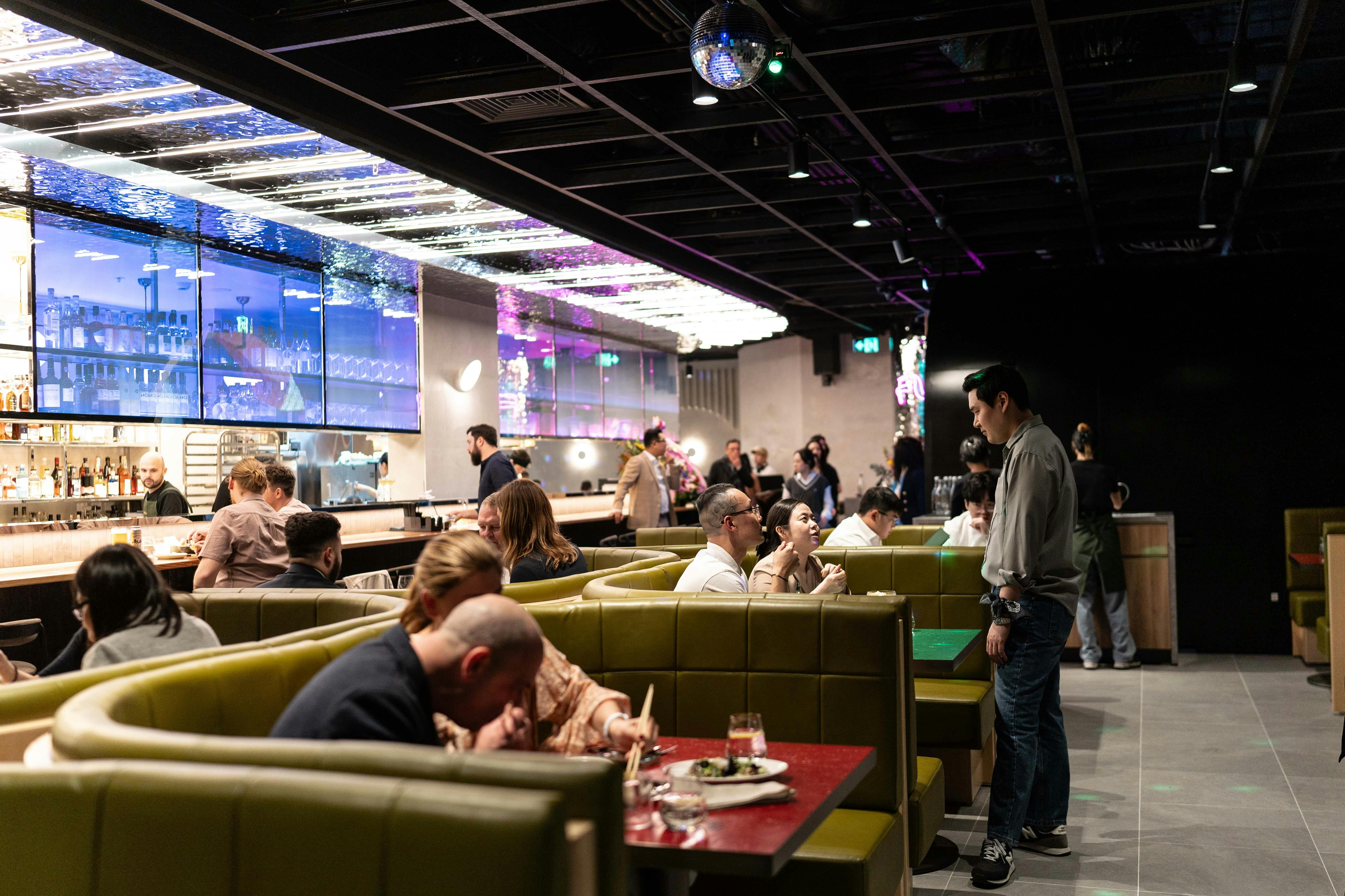 Whether to sit in a booth or at a table, you won't be cramped up to one another.