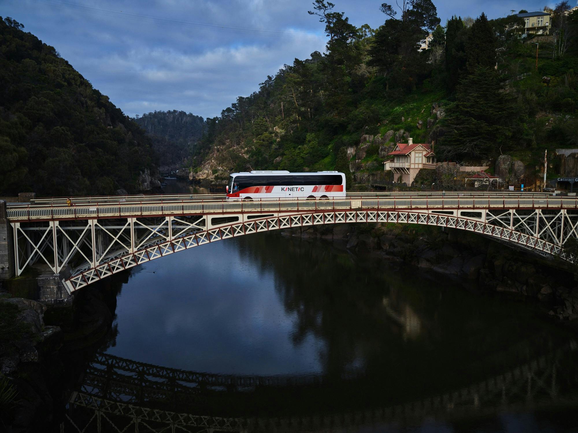 Bus traveling over Kings Bridge
