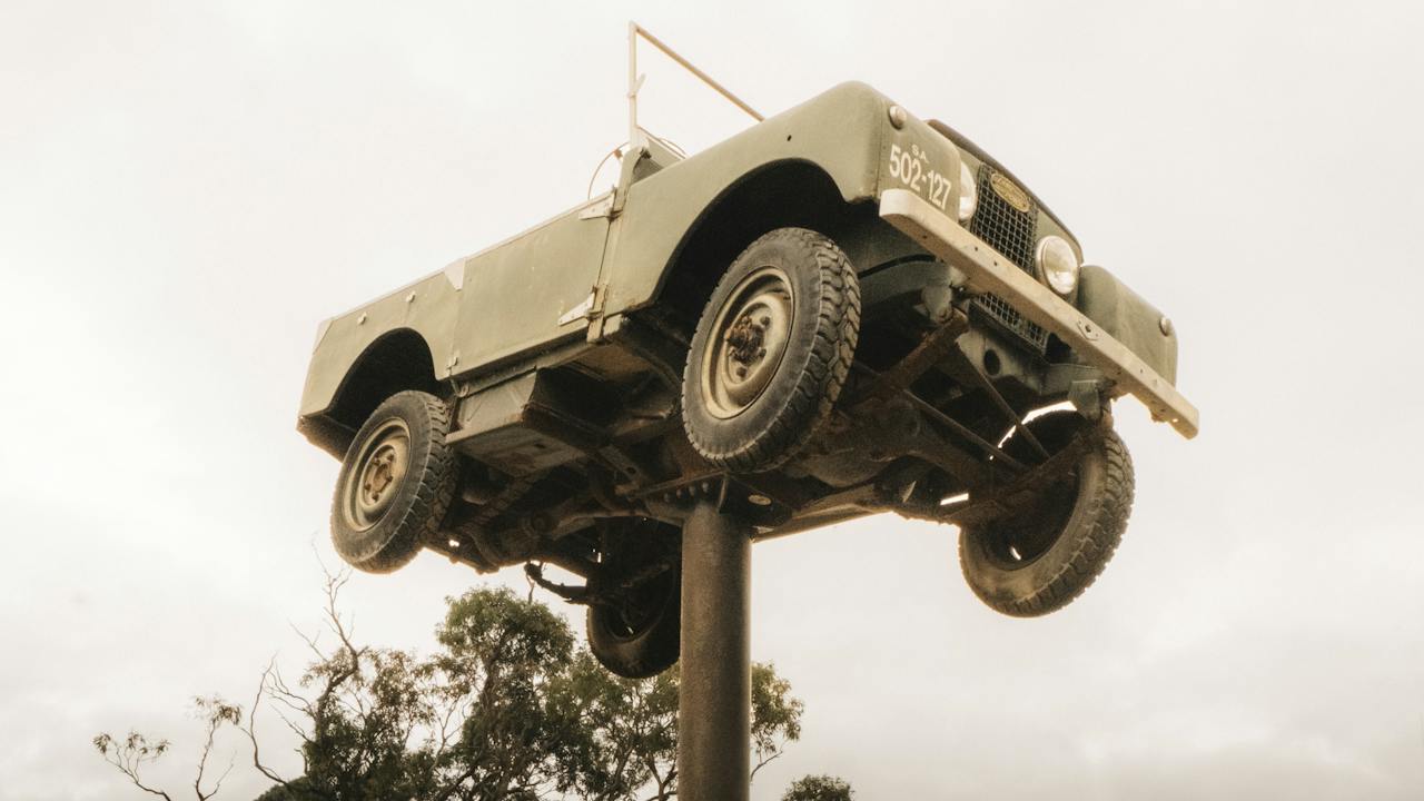 Land Rover on a Pole