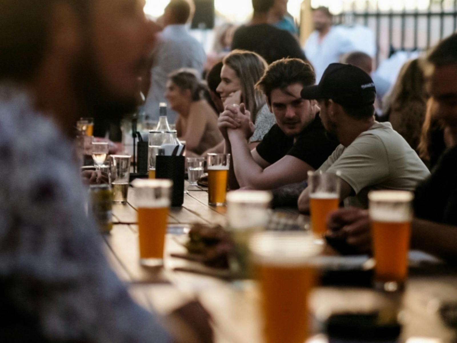 Outdoor beer garden with shade - dog friendly