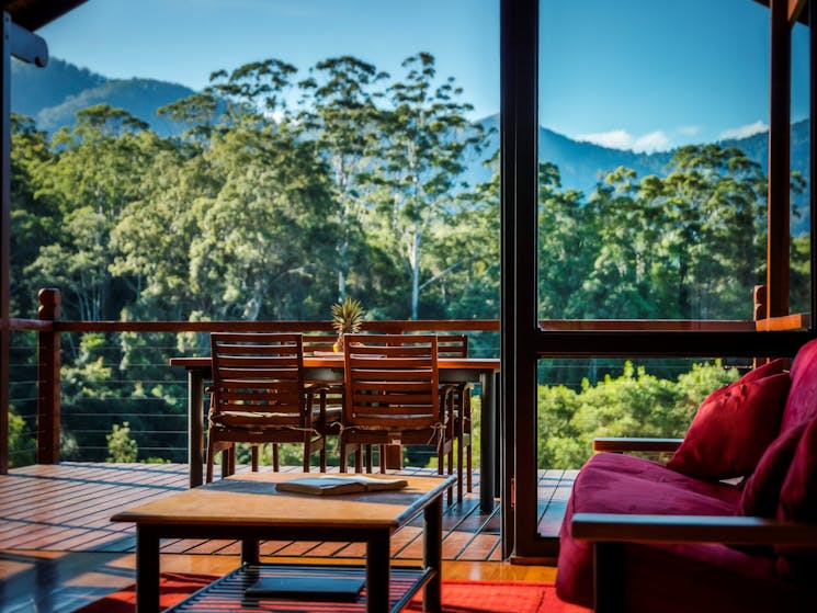 Living area and deck, Tallowood and The Ridge