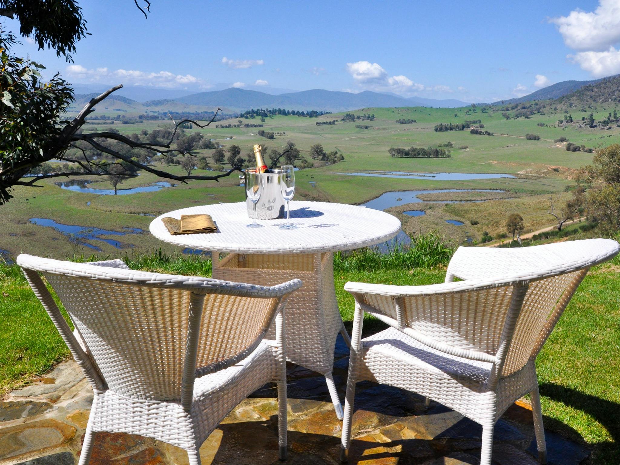 Guest patio with table and chairs