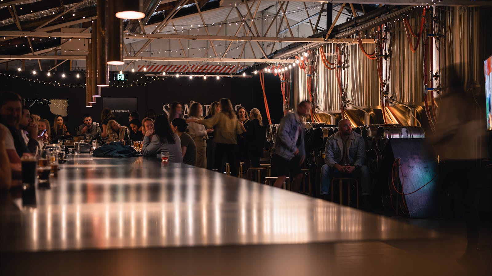 Wen the brewing is done, our warehouse becomes the perfect spot to catch up with friends.