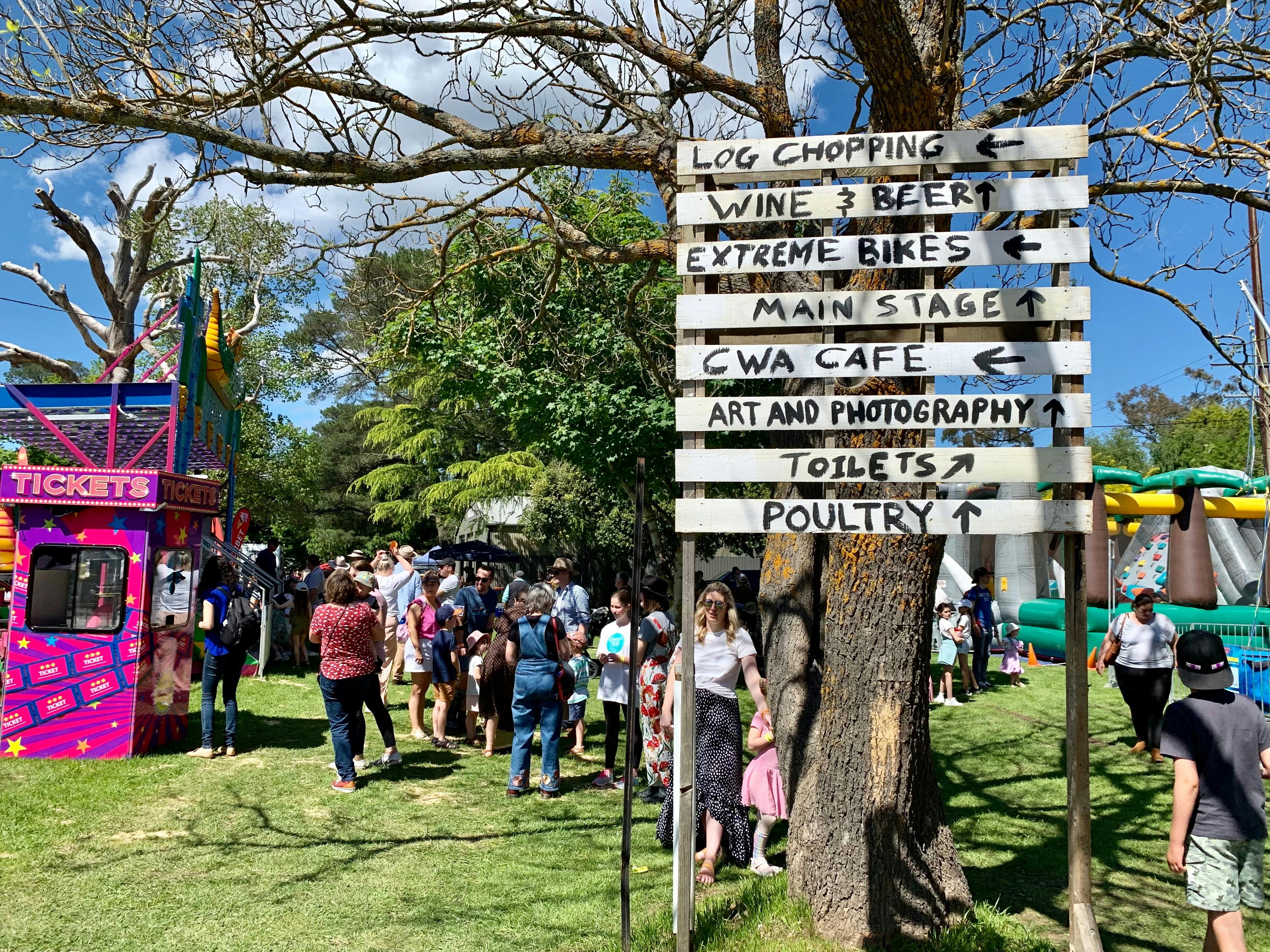 Show ride section with signage