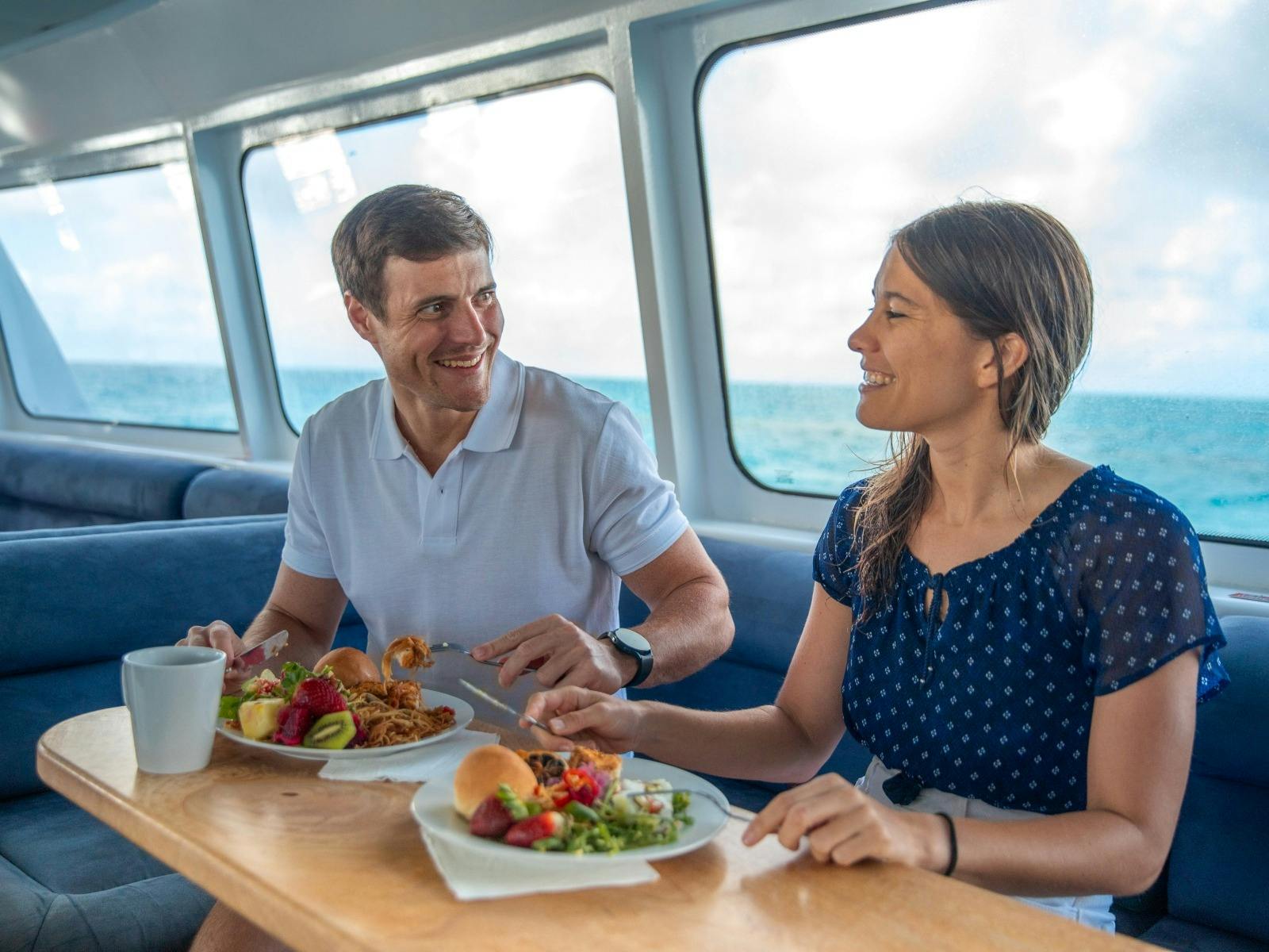 Enjoying the delicious meals prepared by our in-house chef