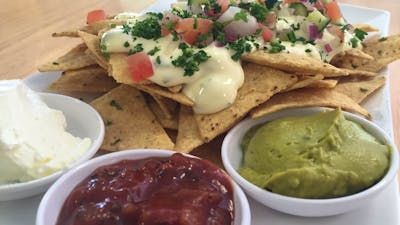 Plate of deconstructed nachos