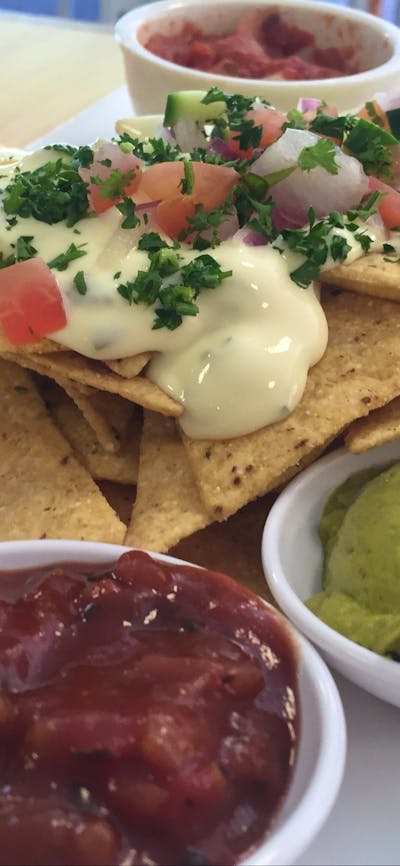 Plate of deconstructed nachos