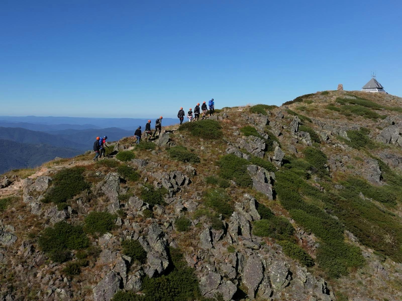 Hiking the summit of Mt Buller to RockWire on the west face