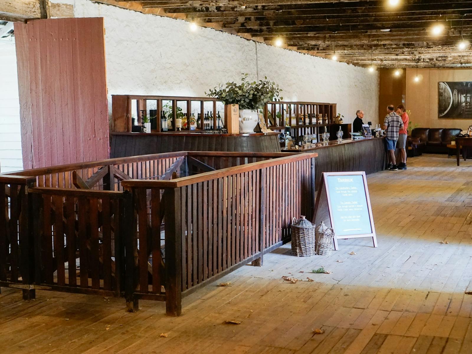 Cellar Door interior with stairs to underground cellars
