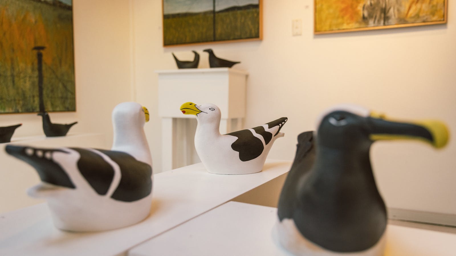 Interior shot of Call of the South, an exhibition by Pamela Jones and Eve Howard 2025.