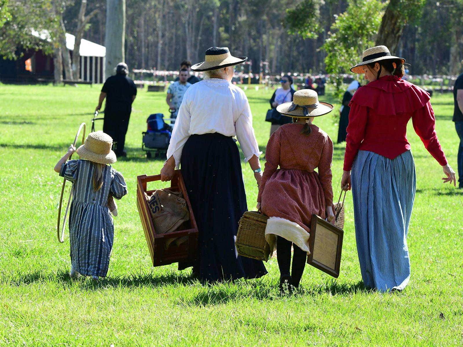 Costumed reenactors throughout history