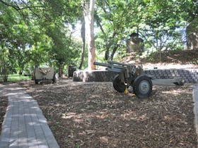 Pathways around the site and examples of displays.