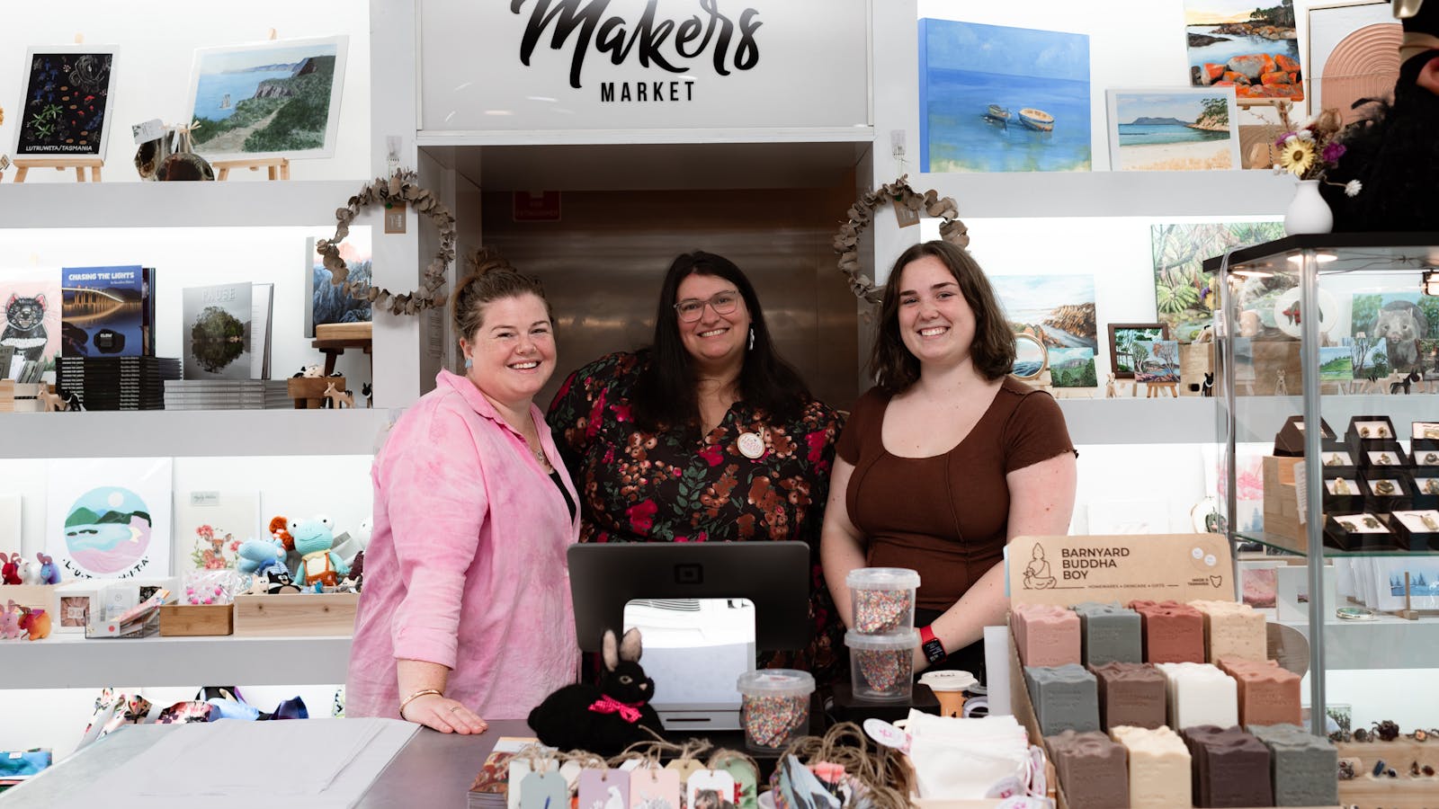 Smiling staff at Tassie Makers Market