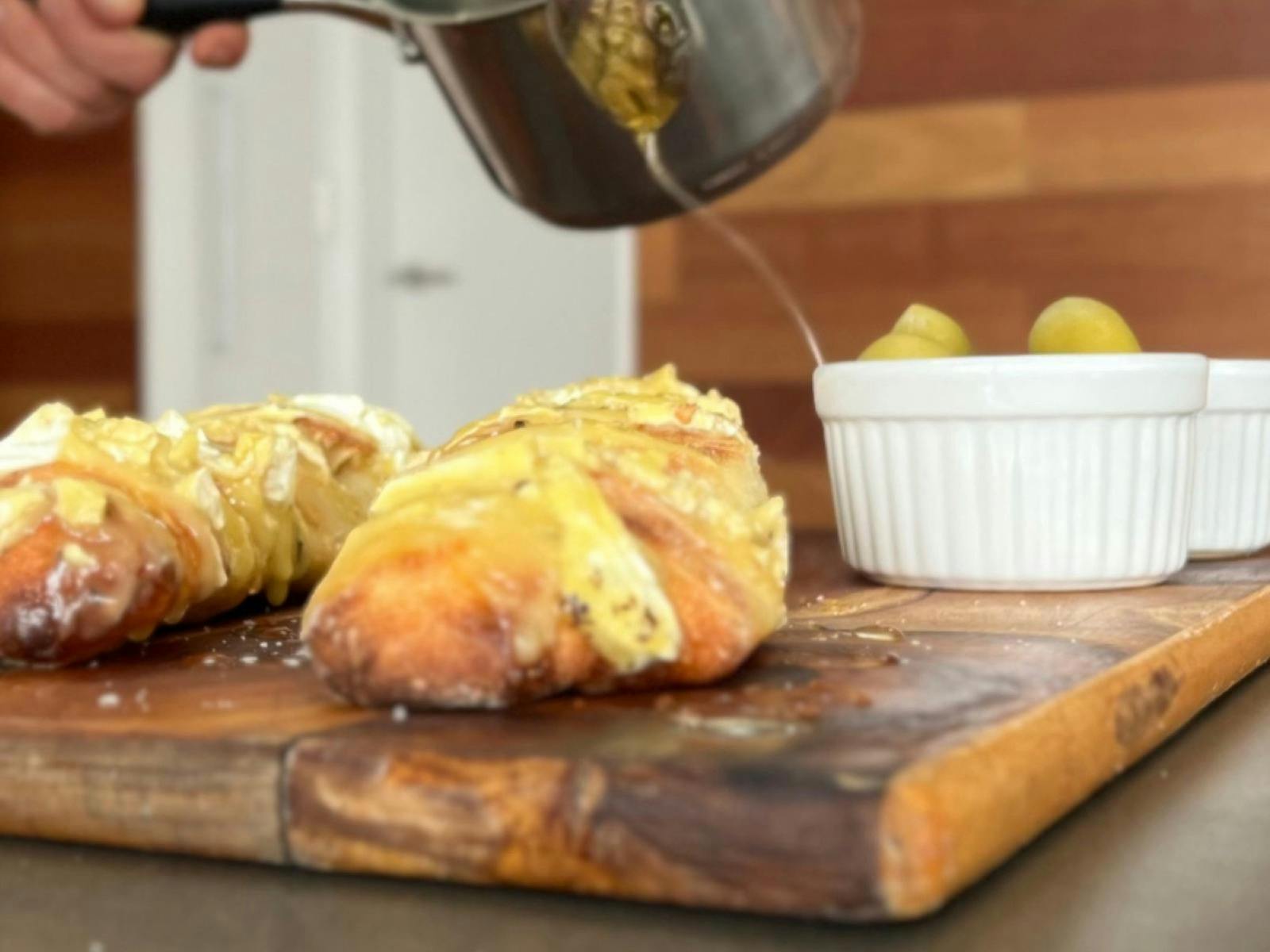 Brie stuffed baguette