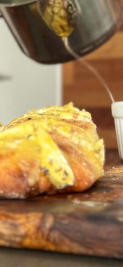 Brie stuffed baguette