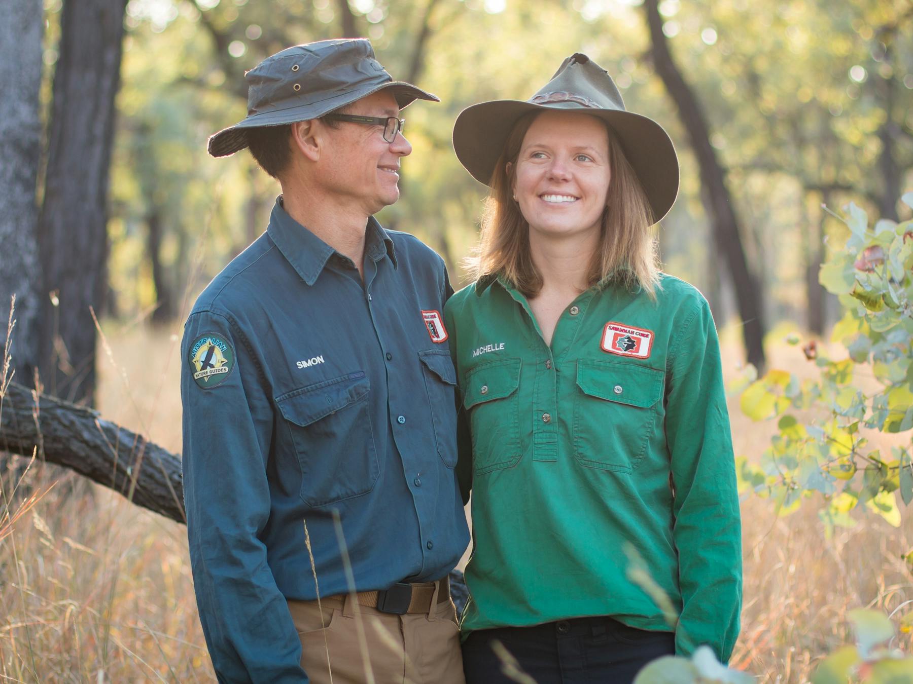 Portrait of two tour guides enjoying each other's company at Carnarvon Gorge.