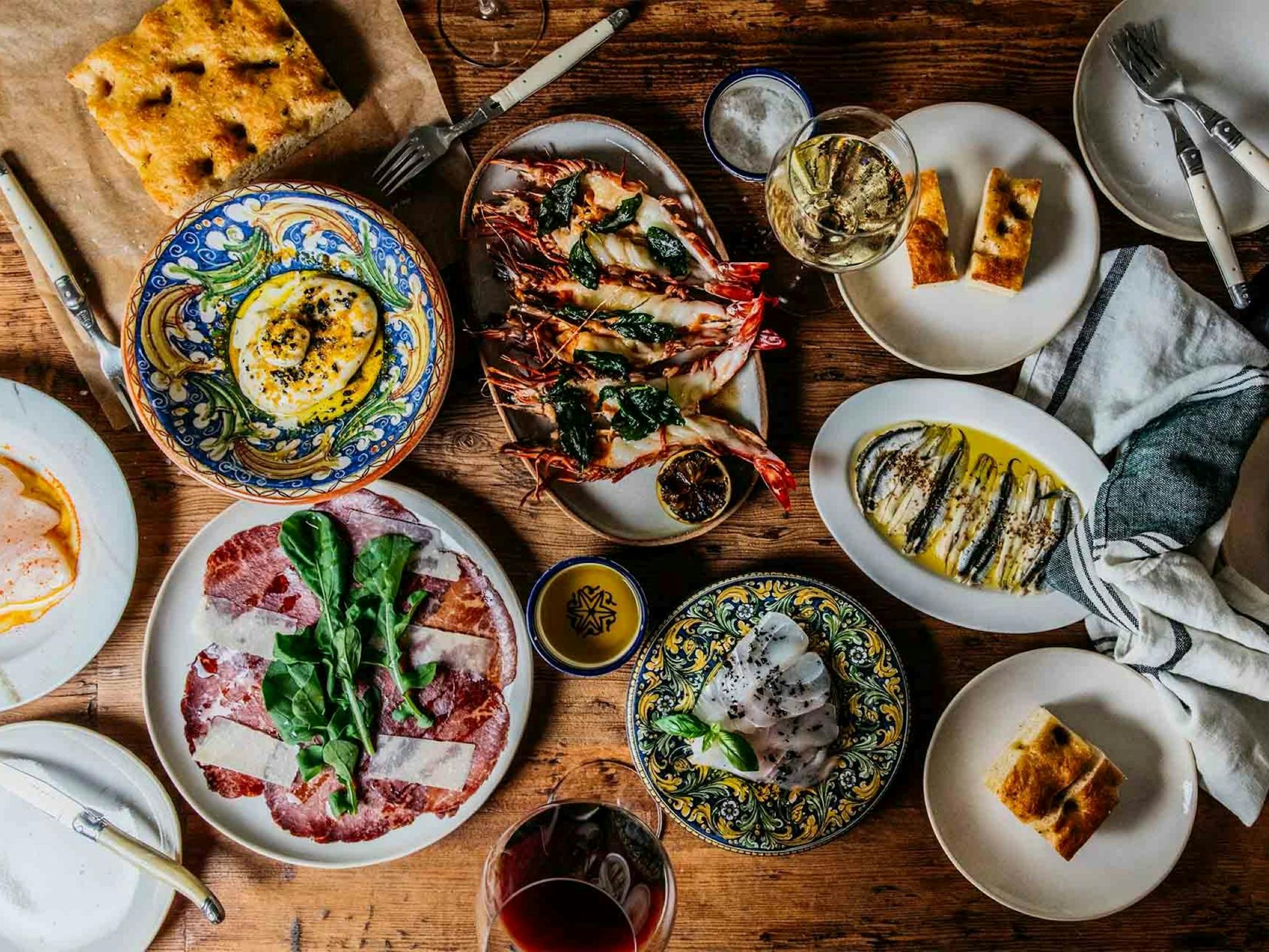 The Hut Byron Bay Food on Table