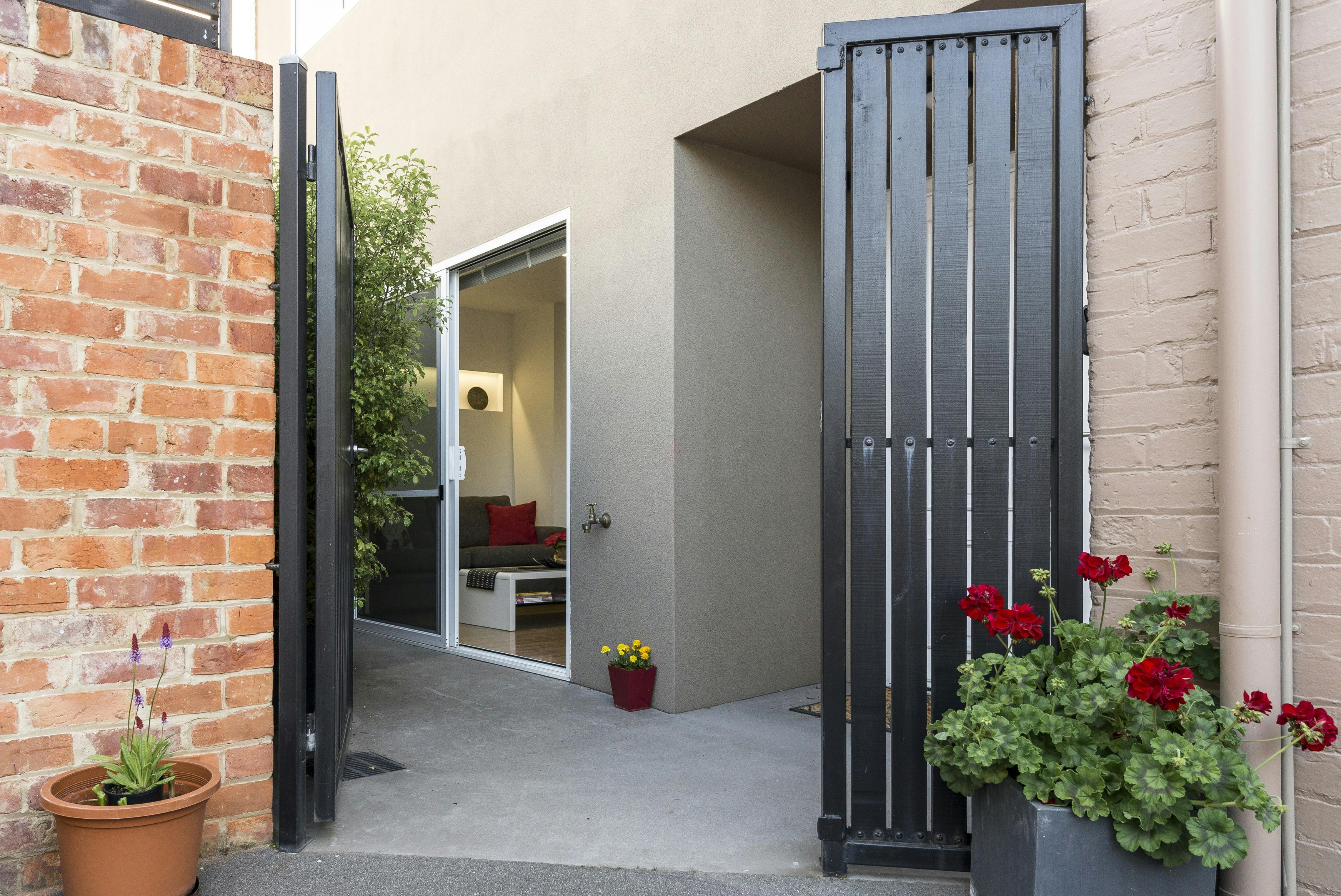 Entrance to apartment  from accessible car parking space