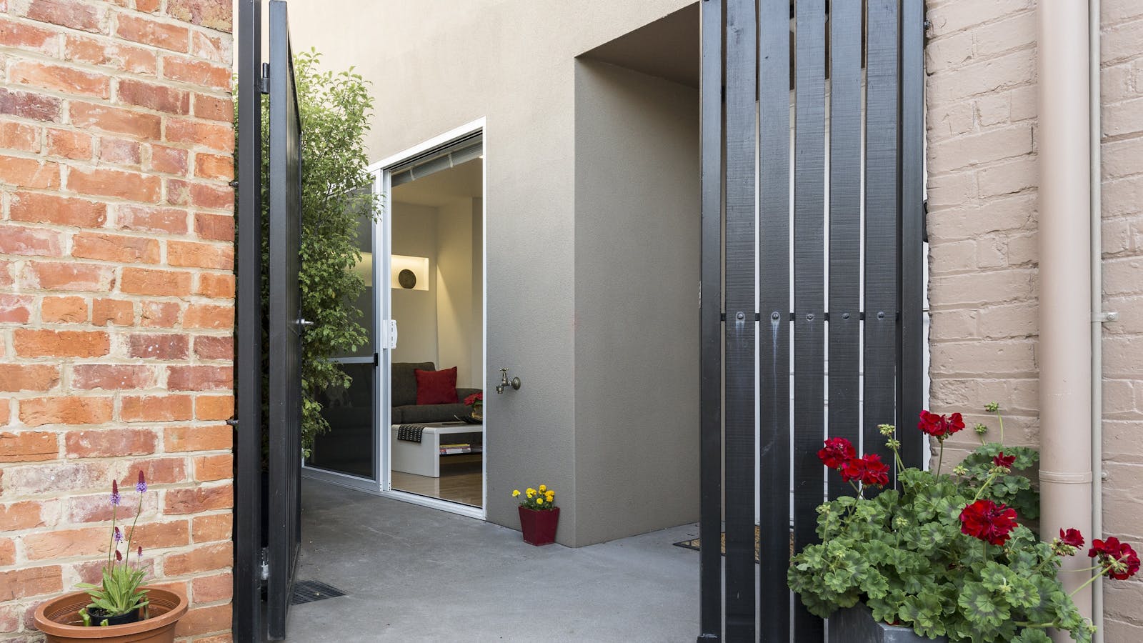 Entrance to apartment from accessible car parking space