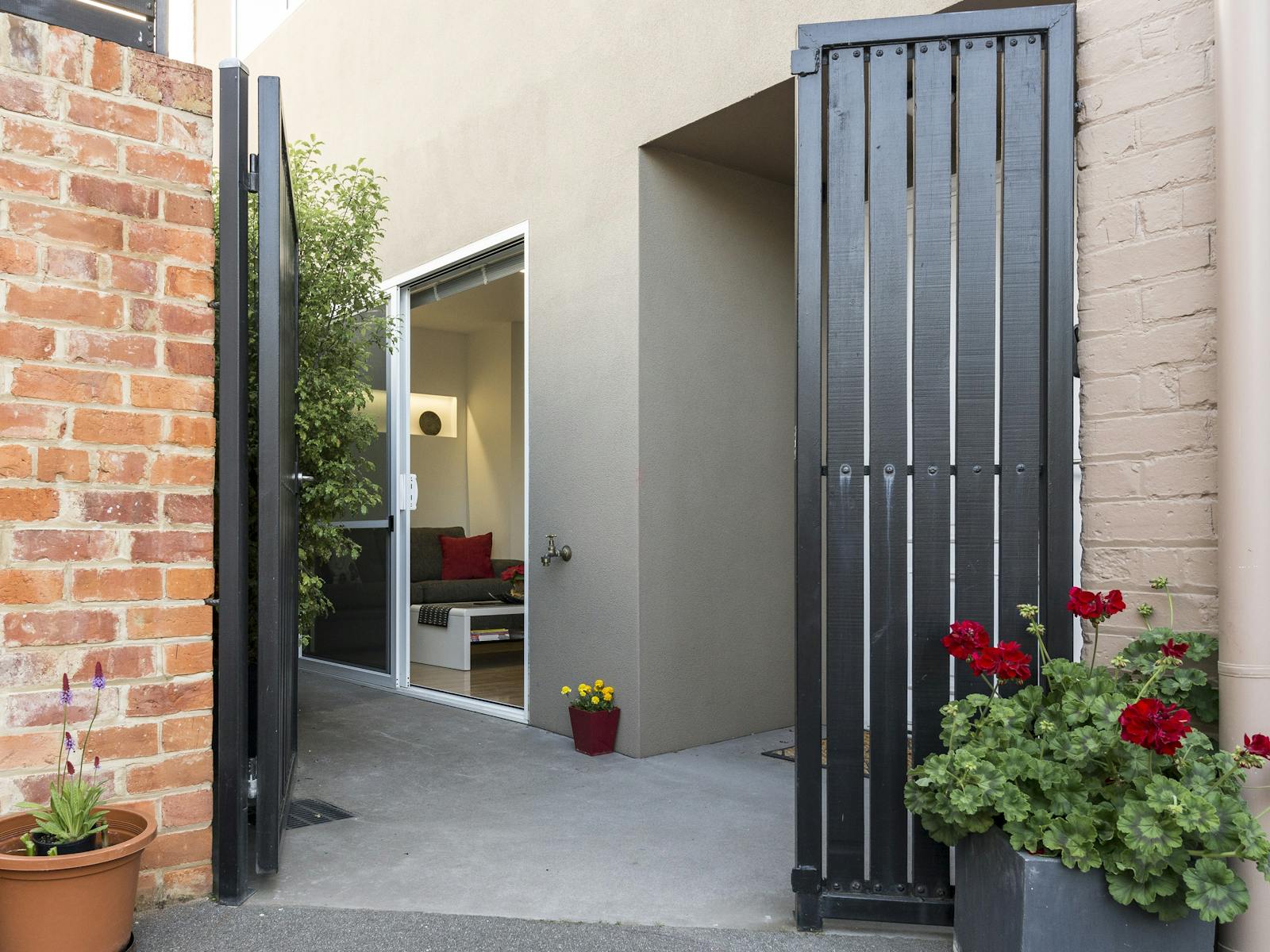 Entrance to apartment  from accessible car parking space