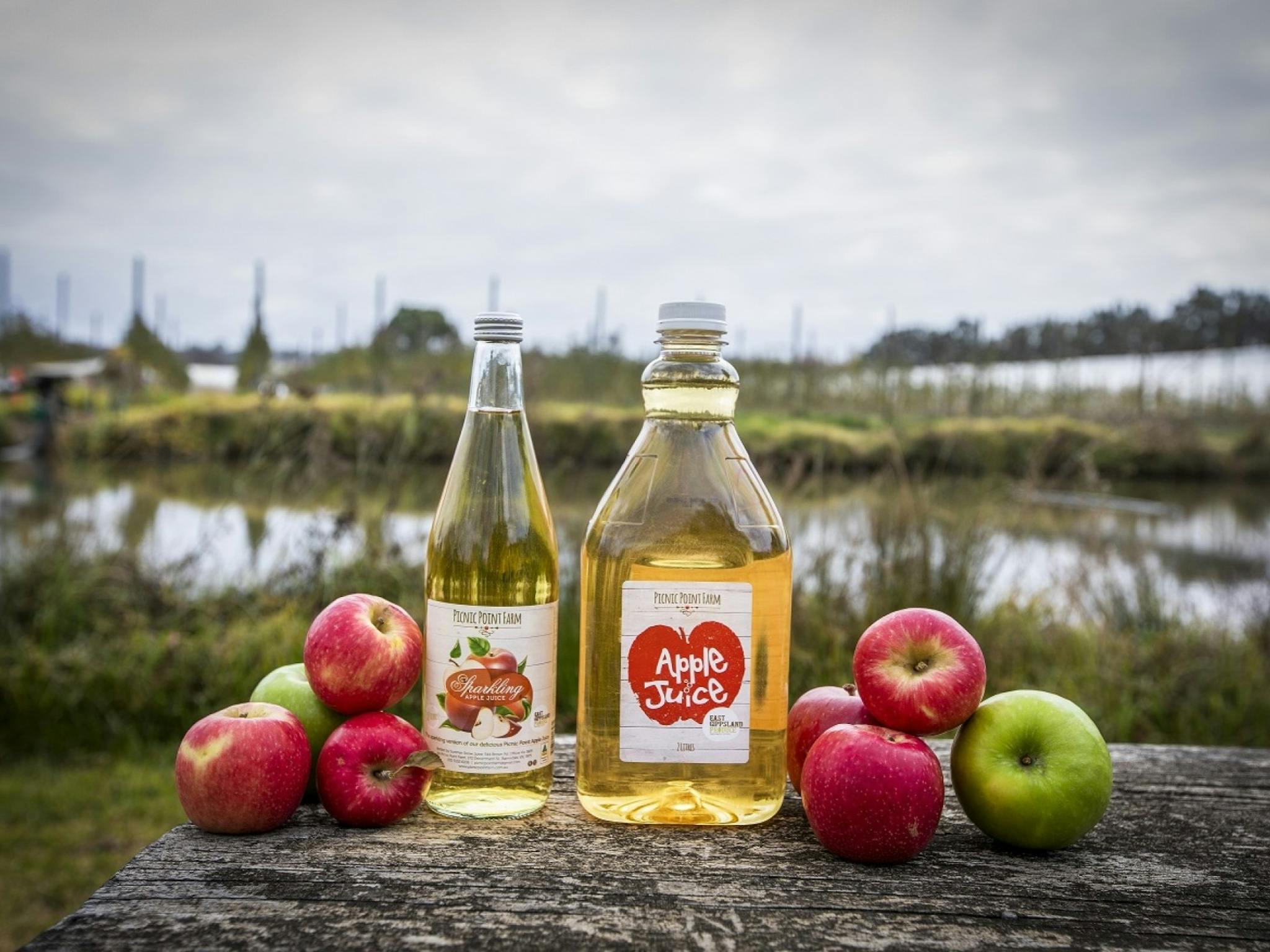 Our range of still and sparkling apple juice. Made with 100% apples from our farm with no added suga