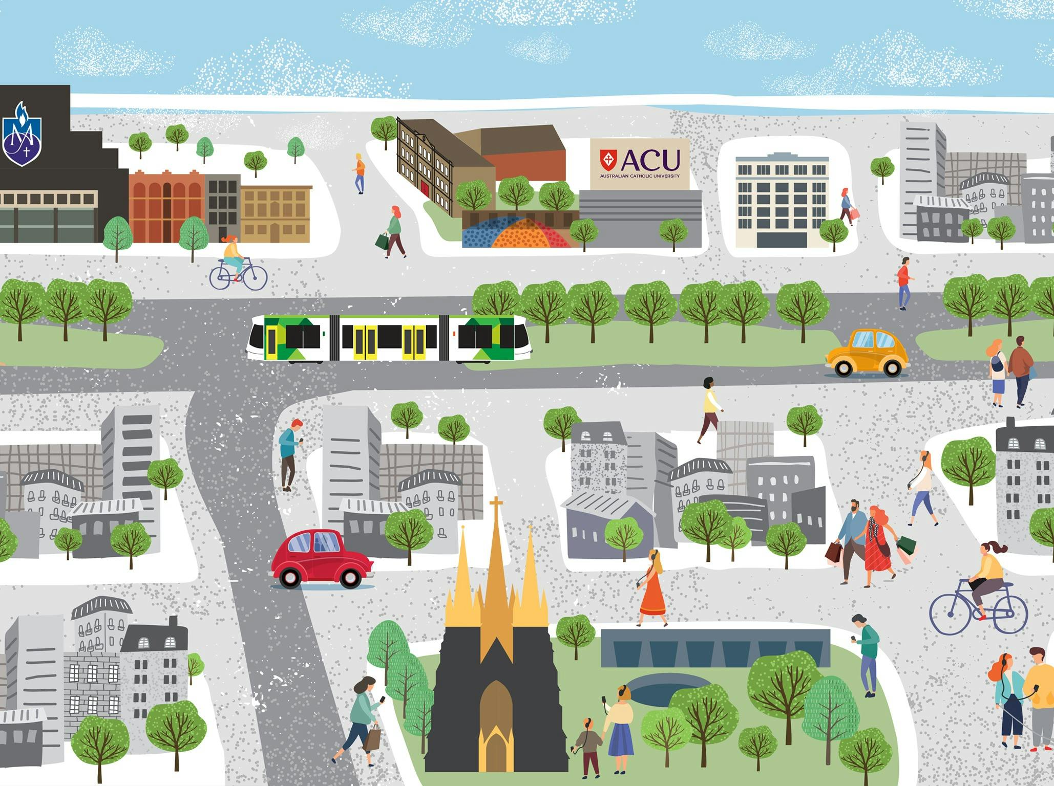 The Catholic Precinct Walking App  provides a free  guide to the area around St Patrick's Cathedral