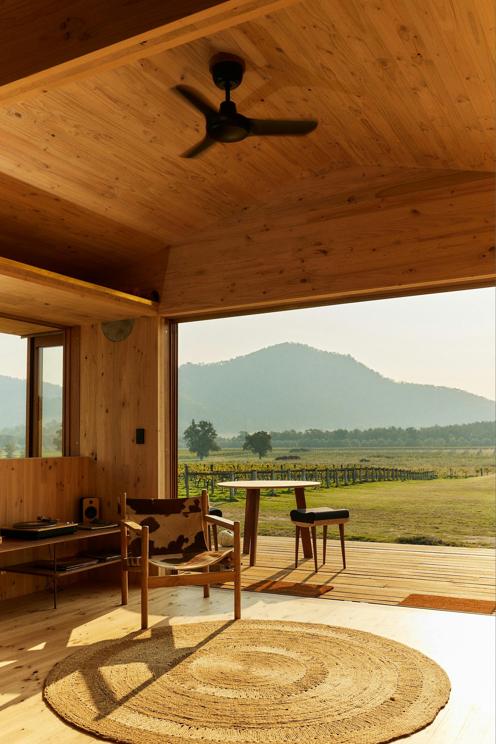 Inside of award-winning eco-cabin