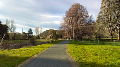 Adelong Falls Walk , along Adelong Creek from town to the Adelong Falls Gold Mill Ruins