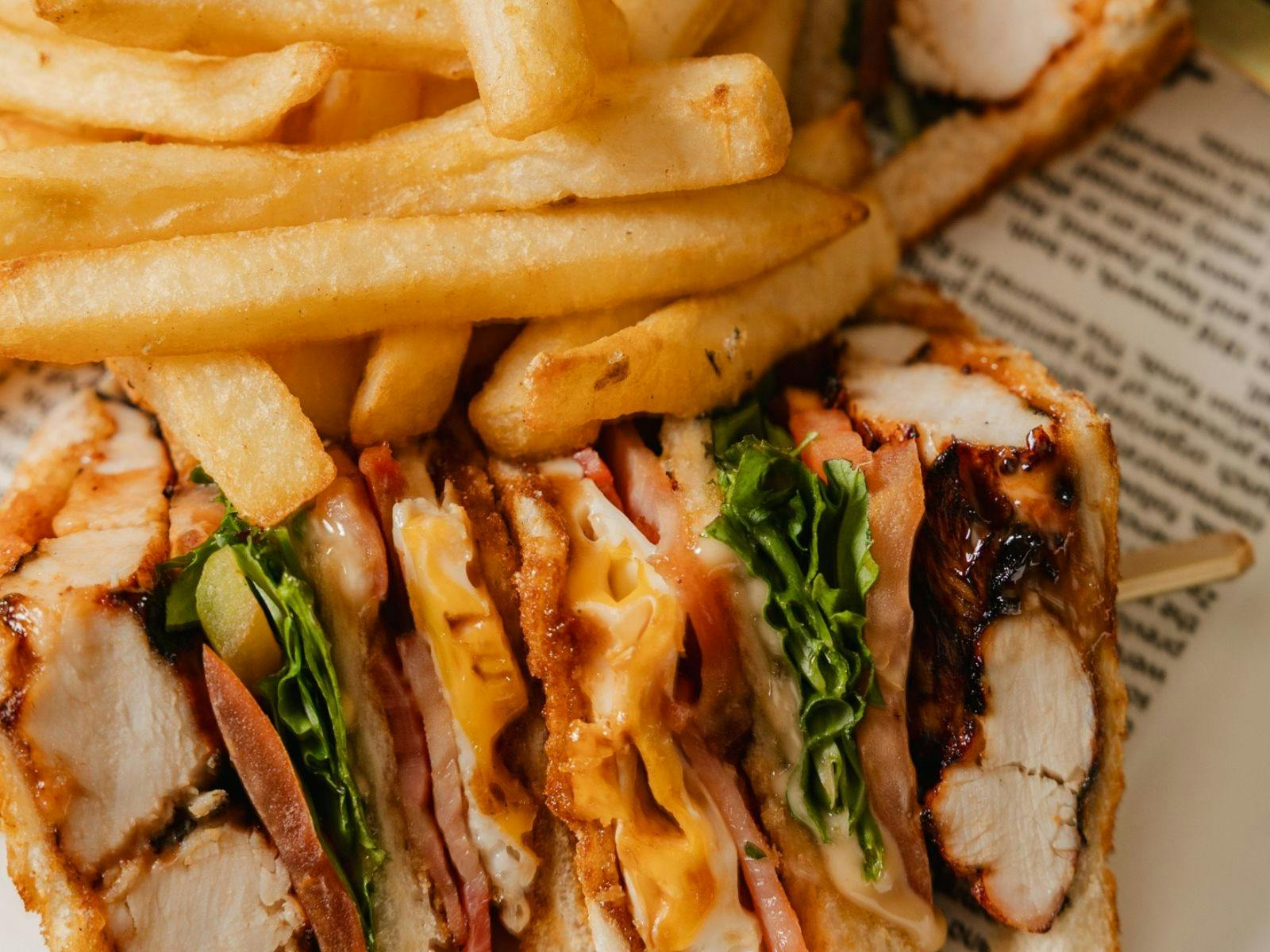 Club sandwich and chips