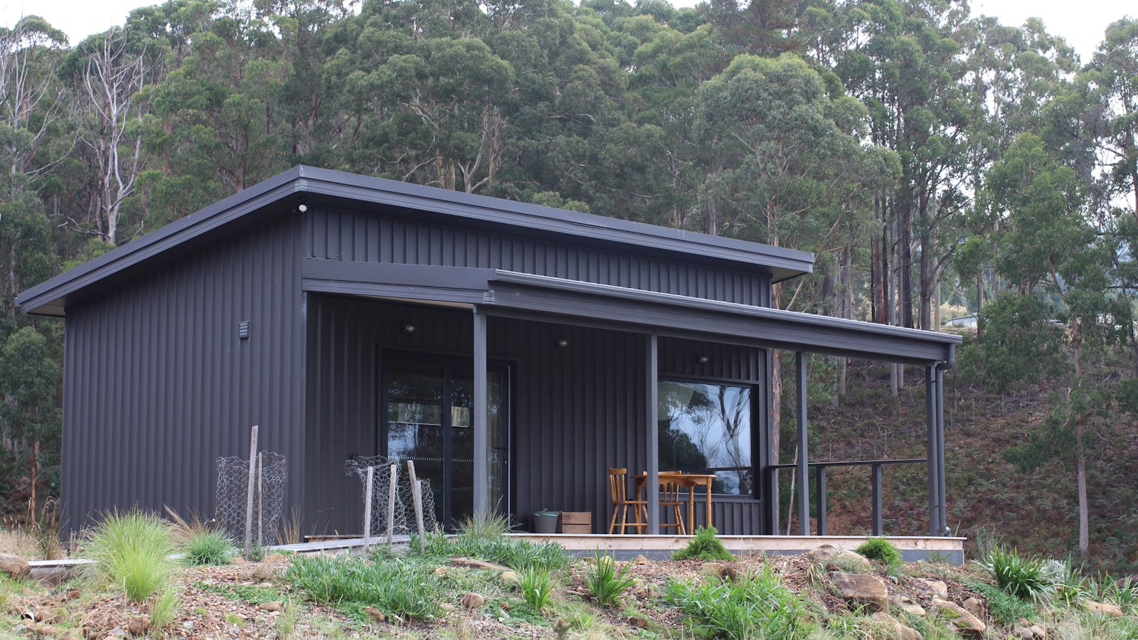 View of cabin exterior and deck