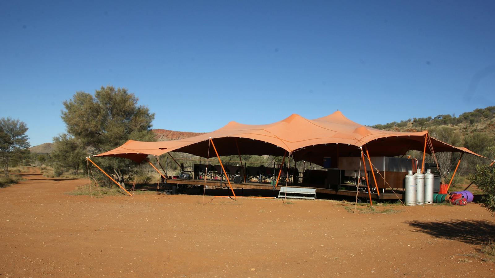Stay in exclusive semi permanent campsites along the Larapinta Trail